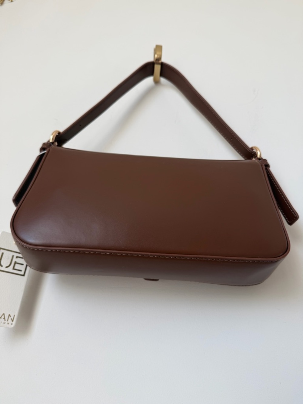 urban expressions dark brown leather flap shoulder bag - Picture 5 of 7